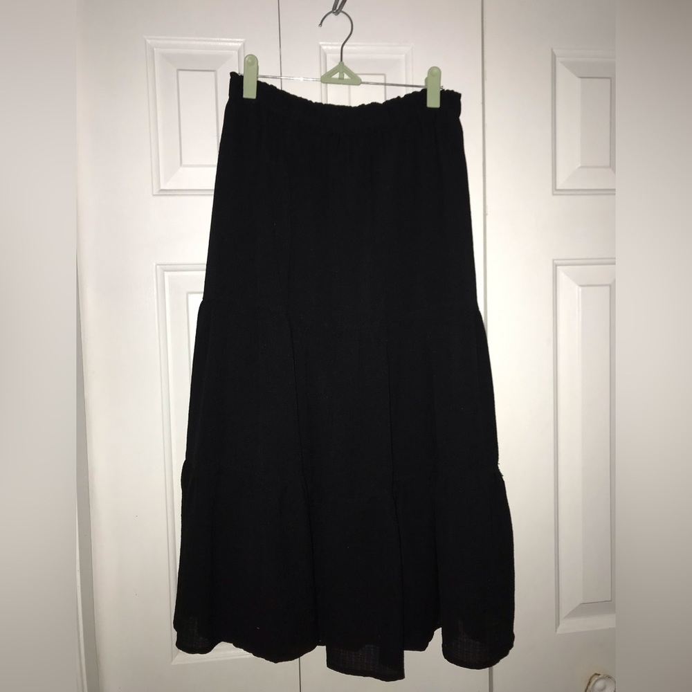 Nannette 3 tiered black skirt